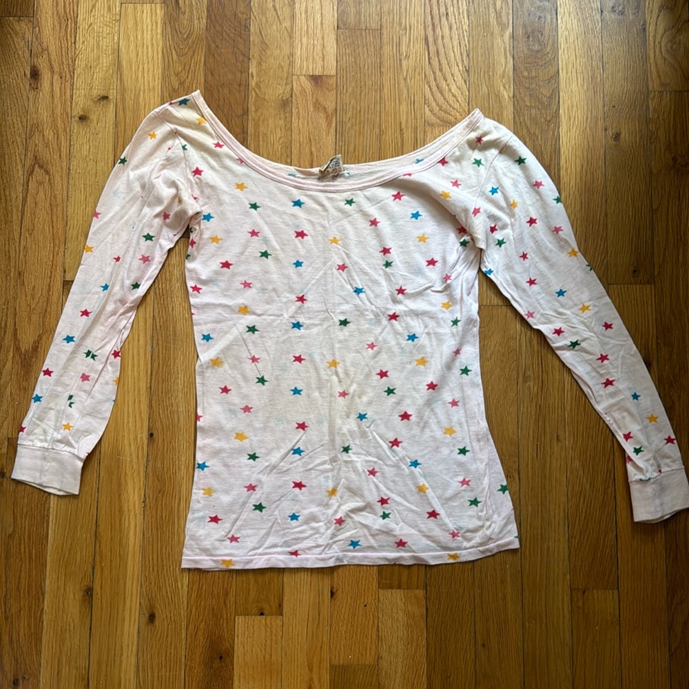 Vintage Fiorucci Scoop Neck Long Sleeve Tee